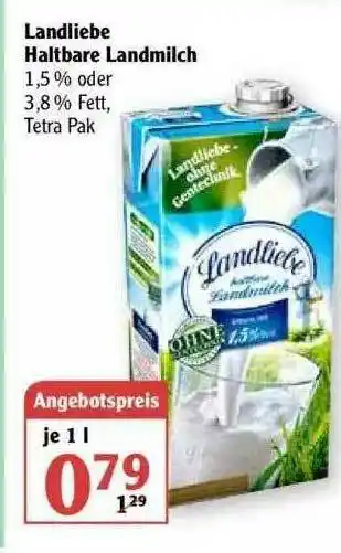 Globus Landliebe Haltbare Landmilch Angebot