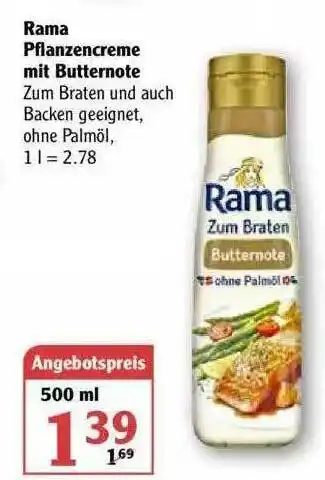 Globus Rama Pflanzencreme Mit Butternote Angebot