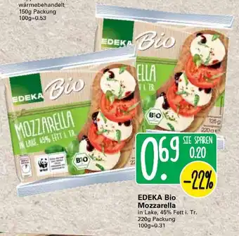 WEZ Edeka Bio Mozzarella 220g Angebot