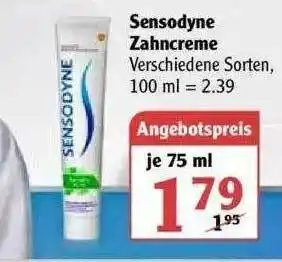 Globus Sensodyne Zahncreme Verschiedene Sorten Angebot