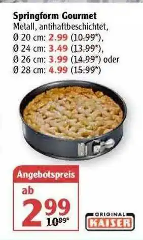 Globus Springform Gourmet Kaiser Angebot