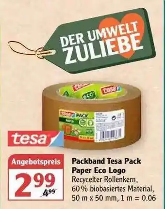 Globus Packband Tesa Pack Paper Eco Logo Tesa Angebot