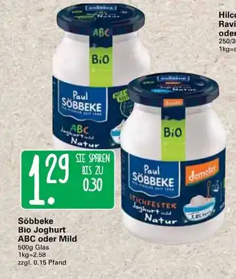 WEZ Söbbeke Bio Joghurt ABC oder Mild 500g Angebot