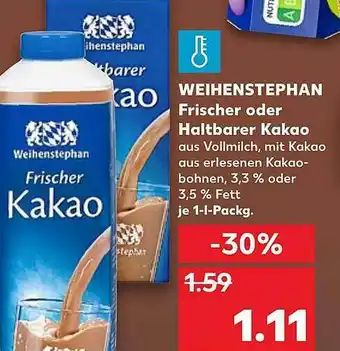 Kaufland Weihenstephan Frischer Oder Haltbarer Kakao Angebot