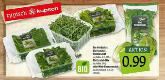 Kupsch Bio Feldsalat, Blattspinat, Rucolasalat, Blattsalat-mix Oder Mini-romanasalat Angebot