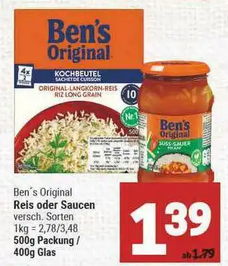 Marktkauf Ben's Original Reis Oder Saucen Angebot