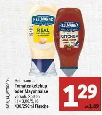 Marktkauf Hellmann's Tomatenketchup Oder Mayonnaise Angebot