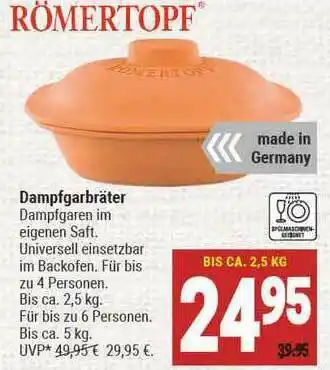 Marktkauf Römertopf Dampfgarbräter Angebot