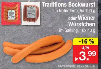 Zimmermann Traditions Bockwurst 5x100 g oder Wiener Würstchen 10x40 g Angebot