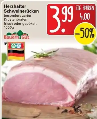 WEZ Bauern Gut Herzhafter Schweinerücken 1000g Angebot