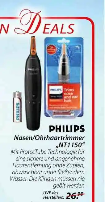 Magro Philips Nasen Oder Ohrhaartrimmer Nt1150 Angebot