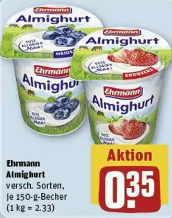 REWE Ehrmann Almighurt 150 g Becher Angebot