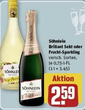 REWE Söhnlein Brillant Sekt oder Frucht-Sparkling 0,75 L-Fl. Angebot