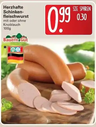 WEZ Bauern Gut Herzhafte Schinkenfleischwurst 100g Angebot