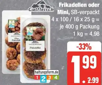 Edeka Gutfleisch Frikadellen oder Mini 4x100/16x25 g Angebot