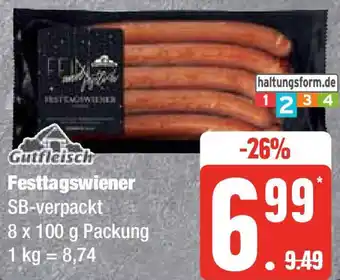 Edeka Gutfleisch Festtagswiener 8x100 g Packung Angebot