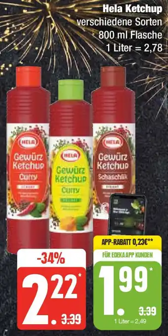 Edeka Hela Ketchup 800 ml Flasche Angebot