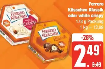 Edeka Ferrero Küsschen Klassik oder white crispy 178 g Packung Angebot