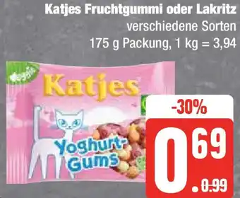 Edeka Katjes Fruchtgummi oder Lakritz 175 g Packung Angebot