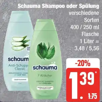 Edeka Schauma Shampoo oder Spülung 400/250 ml Flasche Angebot