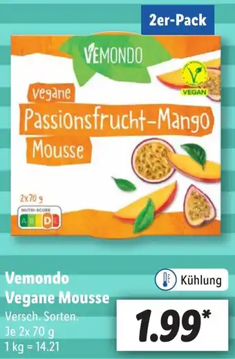 Lidl Vemondo Vegane Mousse 2x70 g Angebot