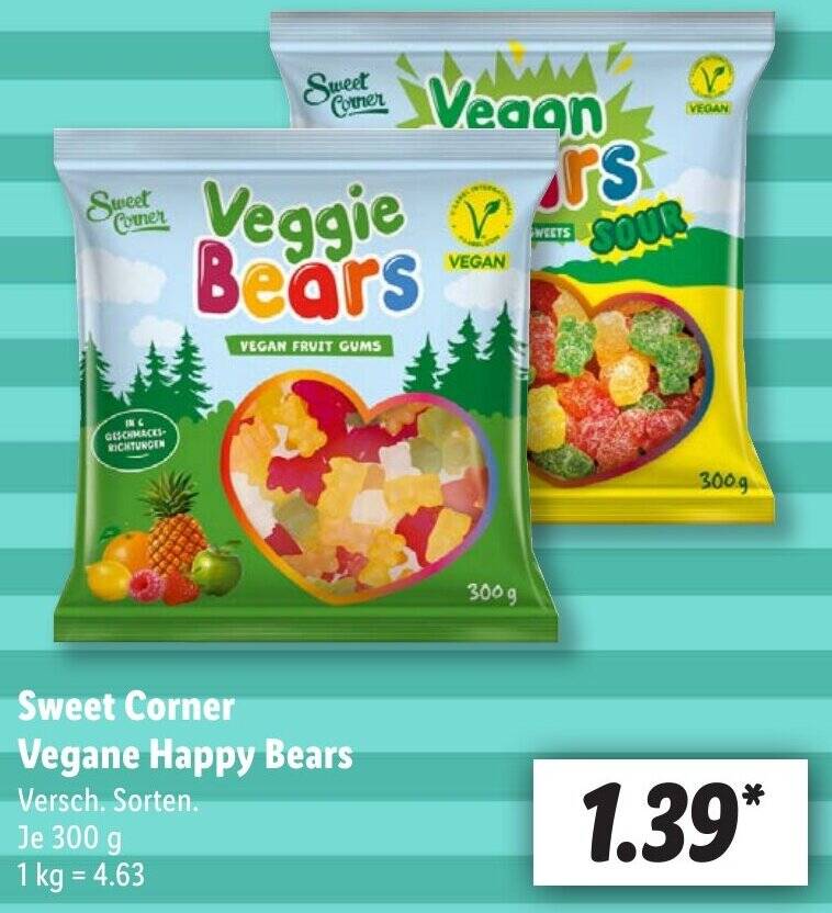 Sweet Corner Vegane Happy Bears 300 g Angebot bei Lidl