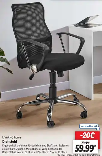 Lidl LIVARNO home Drehstuhl Angebot