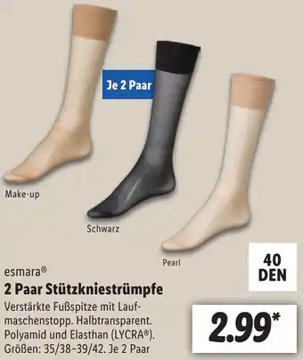 Lidl esmara 2 Paar Stützkniestrümpfe Angebot