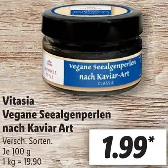 Lidl Vitasia Vegane Seealgenperlen nach Kaviar Art 100 g Angebot