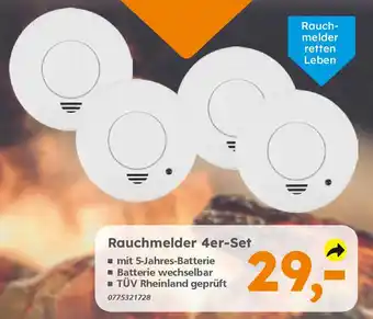 Globus Baumarkt Rauchmelder 4er-Set Angebot