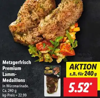 Lidl Metzgerfrisch Premium Lamm Medaillons Ca. 240 g Angebot