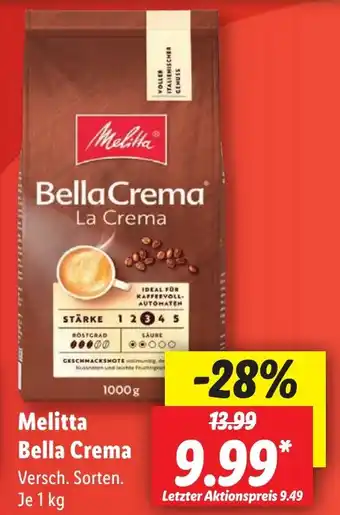 Lidl Melitta Bella Crema 1 kg Angebot