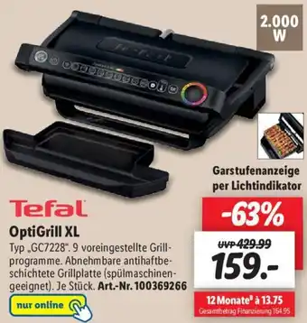 Lidl Tefal OptiGrill XL ,,GC7228" Angebot