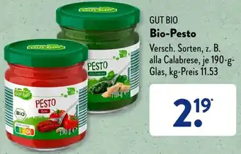 Aldi Süd GUT BIO Bio-Pesto 190 g Glas Angebot