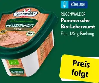 Aldi Süd RÜGENWALDER Pommersche Bio-Leberwurst 125 g Packung Angebot