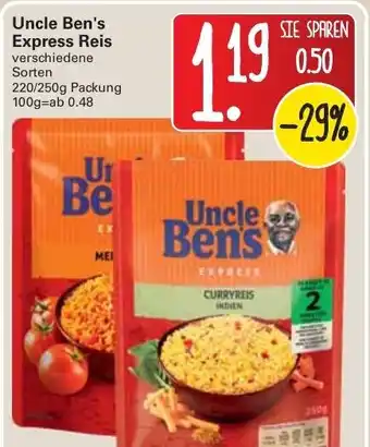 WEZ Uncle Ben's Express Reis 220g/250g  Beutel Angebot