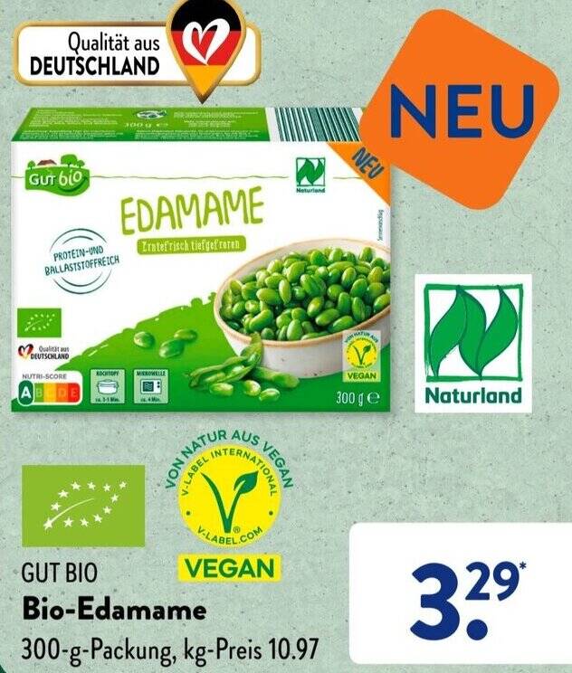 GUT BIO BioEdamame 300 g Packung Angebot bei Aldi Süd