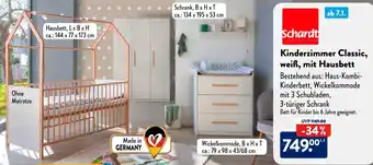 Aldi Süd Schardt Kinderzimmer Classic, weiß, mit Hausbett Angebot