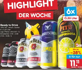 Netto Marken-Discount Ready to Drink 6x0,33 Liter Angebot