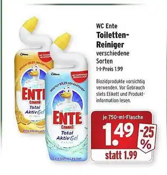 Wasgau WC Ente Toiletten Reiniger Angebot