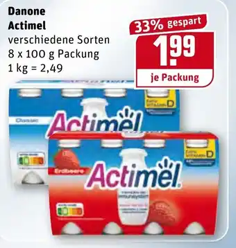 REWE Danone Actimel 8x100g Angebot