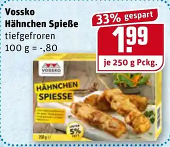 REWE Vossko Hähnchen Spieße 250g Angebot