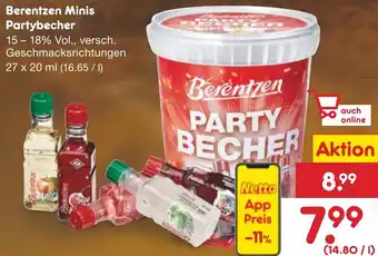 Netto Marken-Discount Berentzen Minis Partybecher 27x20 ml Angebot