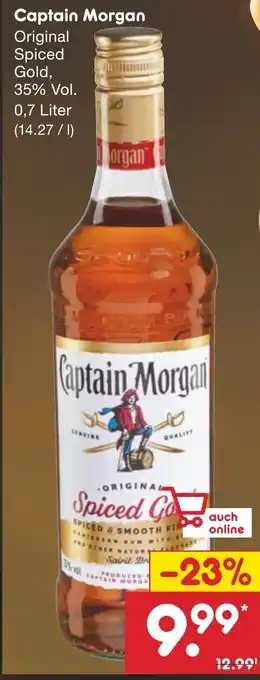 Netto Marken-Discount Captain Morgan Original Spiced Gold 0,7 Liter Angebot