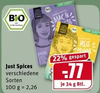 REWE Just Spices 34g Btl. Angebot