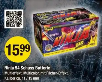 V Markt NICO Ninja 54 Schuss Batterie Multieffekt, Multicolor, mit Fächer-Effekt, Kaliber ca. 11/15 mm Angebot