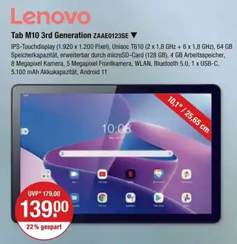 V Markt Lenovo Tab M10 3rd Generation ZAAE0123SE Angebot