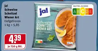 REWE ja! Schweine Schnitzel Wiener Art 750g Btl. Angebot