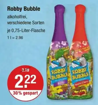 V Markt Robby Bubble alkoholfrei, verschiedene Sorten je 0,75-Liter-Flasche Angebot