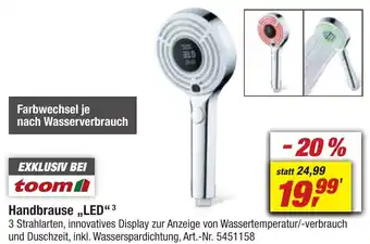 toom Baumarkt Handbrause ,,LED" Angebot